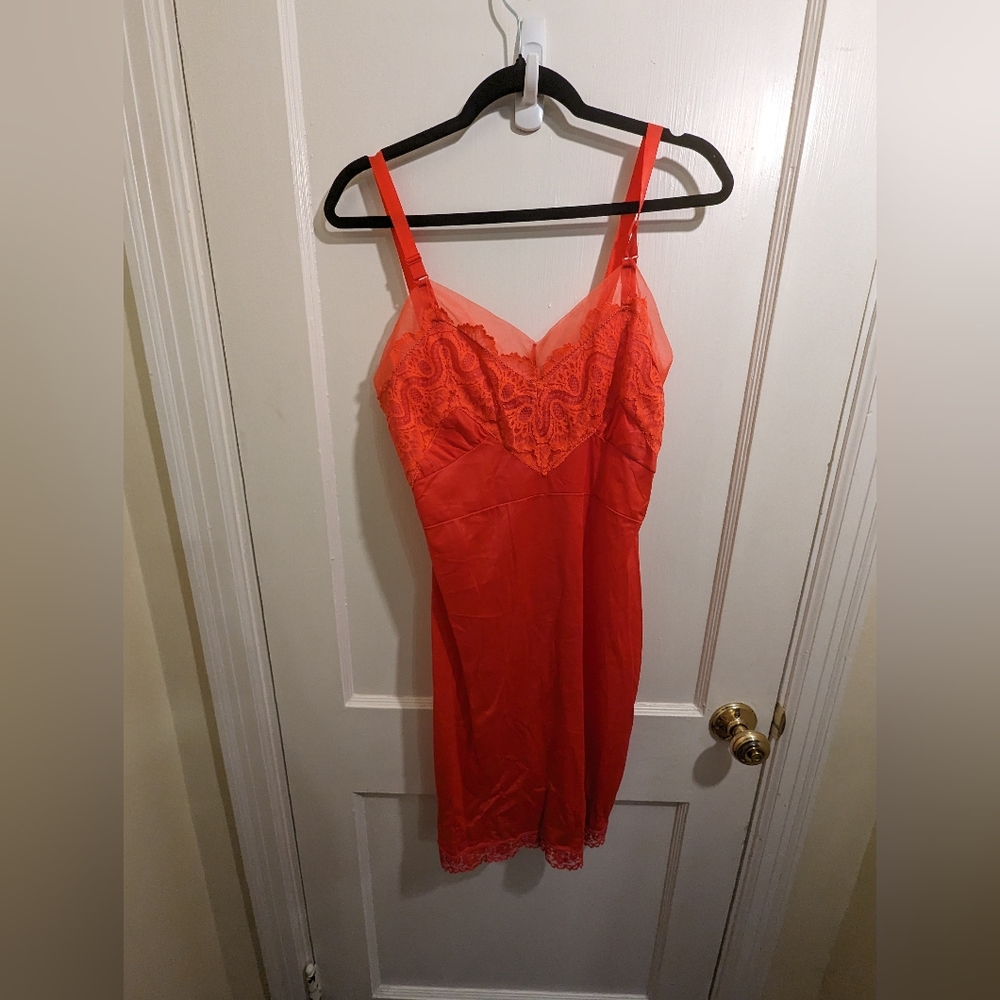 Vintage Union made reddish pink slip dress